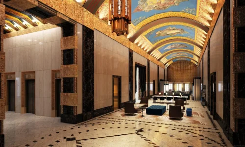 Explore the history of human communication through 100 Barclay’s ceiling murals